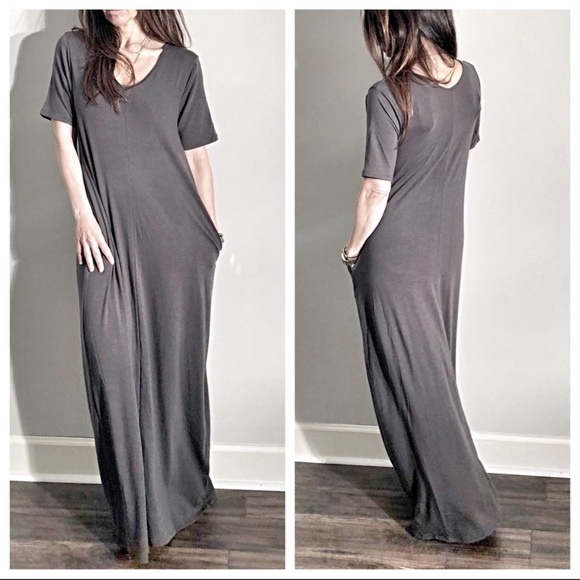Best selling V neck  side pocket maxi dress - Picture 8 of 8